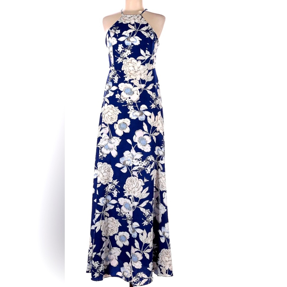 Lulu XS Navy Blue Halter Floral dress